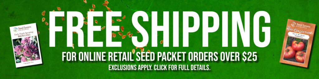 Free shipping banner with two seed packets